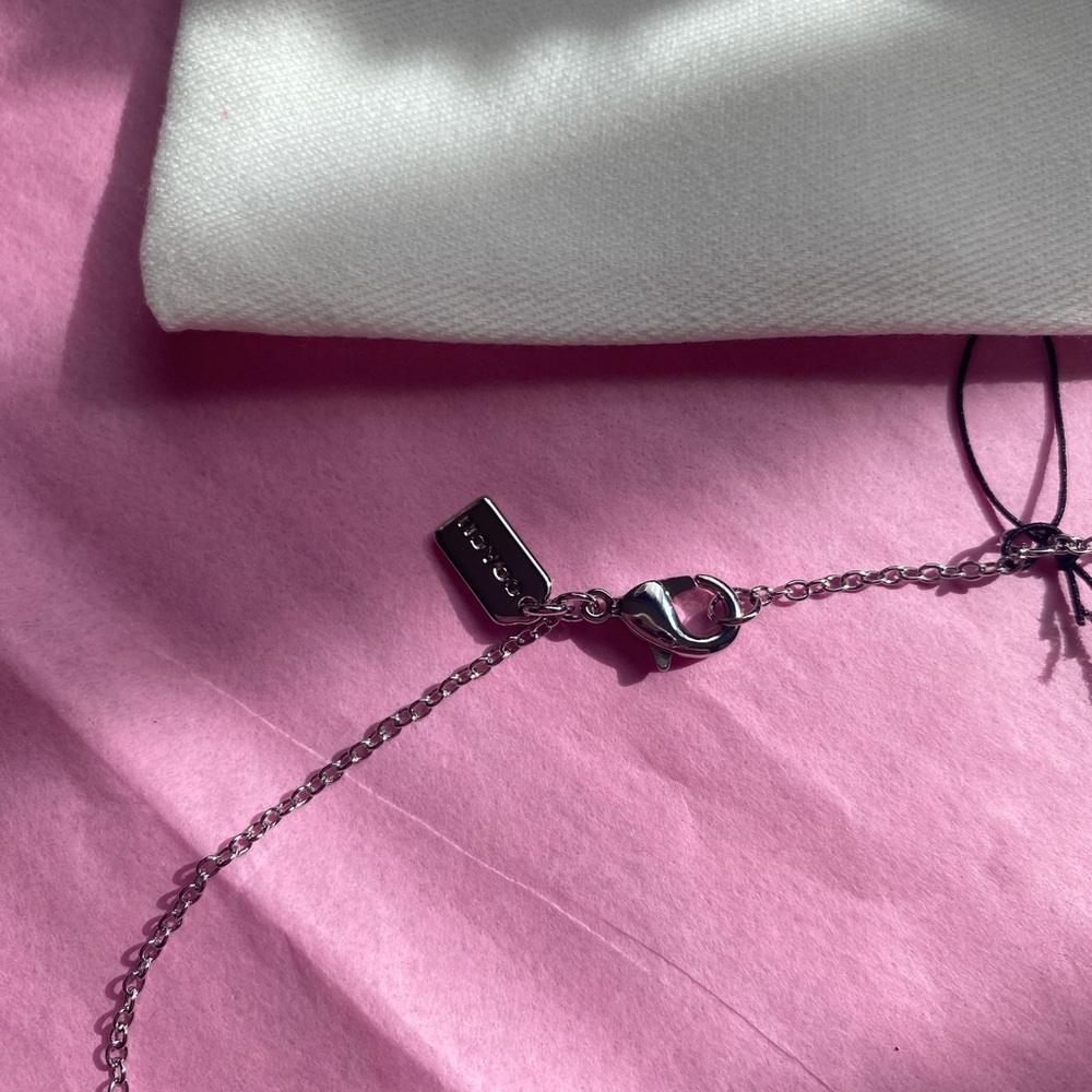 Coach Silver Heart Charm Necklace - Picture 3 of 6